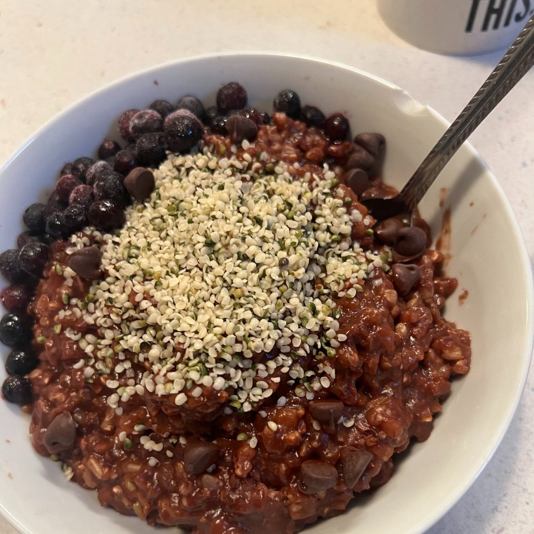 slow porridge, overnight.